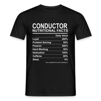 Conductor Nutritional Facts - Men's T-Shirt - black - Front - AI Model Male 178 light (178cm)