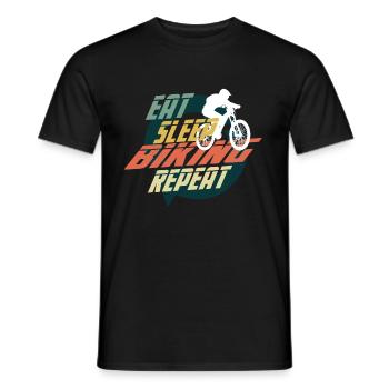 EAT SLEEP BIKING REPEAT - Men's T-Shirt - black - Front - AI Model Male 178 light (178cm)