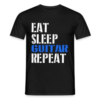 Eat. Sleep. Guitar. Repeat. - Männer T-Shirt - Schwarz - Vorne - AI Model Male 178 light (178cm)