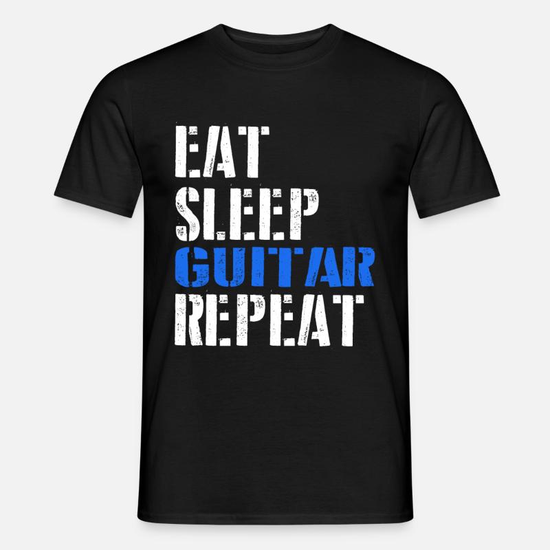 Eat. Sleep. Guitar. Repeat. - Männer T-Shirt - Schwarz