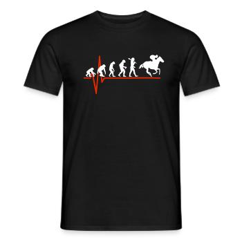 Horse Racing Heartbeat - EVOLUTION OF HORSE RACING - Männer T-Shirt - Schwarz - Vorne - AI Model Male 178 light (178cm)