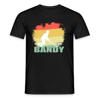Retro Bandy Tshirt - Männer T-Shirt - Schwarz - Vorne - AI Model Male 178 light (178cm)