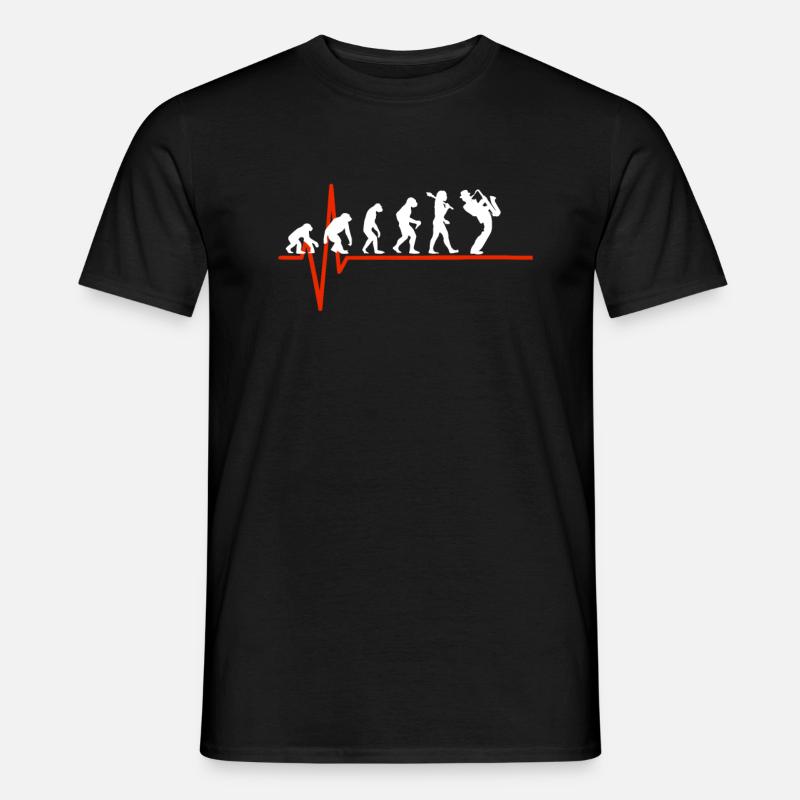 Saxophone Heartbeat - EVOLUTION DU SAXOPHONE - T-shirt homme - noir