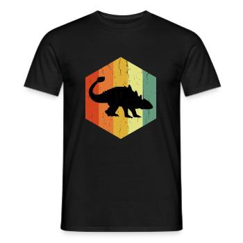 Ankylosaurus Ankylosaurus Hexagone en détresse - T-shirt homme - noir - Devant - AI Model Male 178 light (178cm)