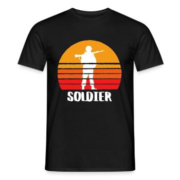 The Soldier - Men's T-Shirt - black - Front - AI Model Male 178 light (178cm)
