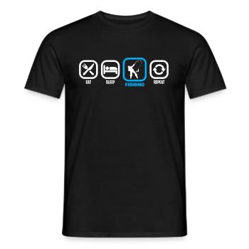 Eat Sleep Fishing T-Shirt - Men's T-Shirt - black - Front - AI Model Male 178 light (178cm)