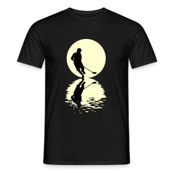 Floor Ball Moon - Men's T-Shirt - black - Front - AI Model Male 178 light (178cm)