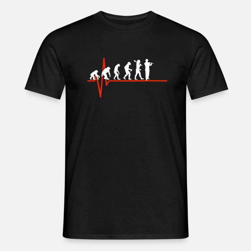 Flute Heartbeat - EVOLUTION DE LA FLÛTE - T-shirt homme - noir