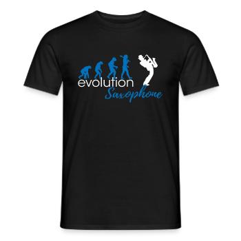 Saxophone Evolution - Männer T-Shirt - Schwarz - Vorne - AI Model Male 178 light (178cm)