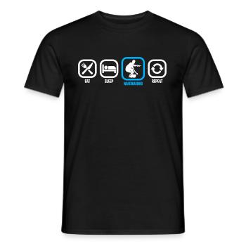 Eat Sleep Wakeboarding Tshirt - Men's T-Shirt - black - Front - AI Model Male 178 light (178cm)