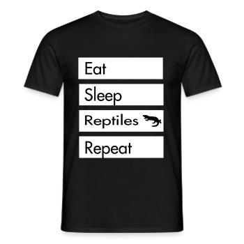 Eat Sleep Reptiles Repeat - Reptile Design - Männer T-Shirt - Schwarz - Vorne - AI Model Male 178 light (178cm)