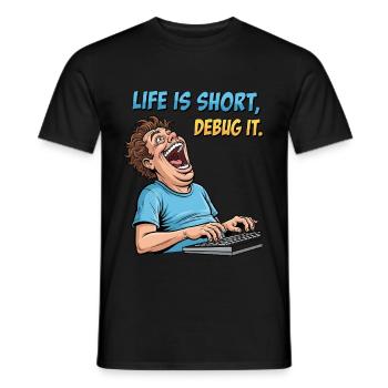 Debug Your Life: Witziges IT Programmierer Shirt - Männer T-Shirt - Schwarz - Vorne - AI Model Male 178 light (178cm)