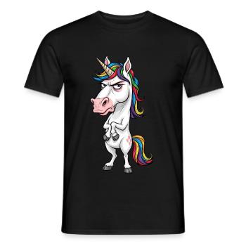 Genervtes Einhorn: Schlechter Tag heute! - Männer T-Shirt - Schwarz - Vorne - AI Model Male 178 light (178cm)