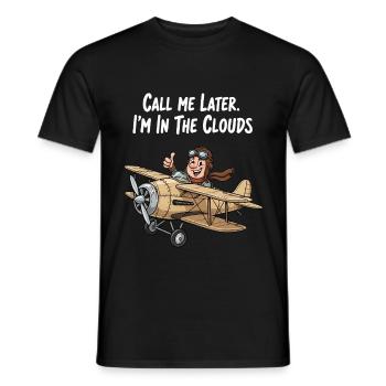 Above the Clouds: Airplane Airplane - Men's T-Shirt - black - Front - AI Model Male 178 light (178cm)