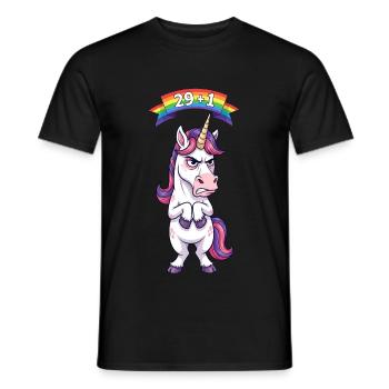 29+1 : Licorne pour ses 30 ans - T-shirt homme - noir - Devant - AI Model Male 178 light (178cm)