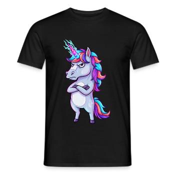 Genervtes Einhorn: Glitzer & Zorn! - Männer T-Shirt - Schwarz - Vorne - AI Model Male 178 light (178cm)