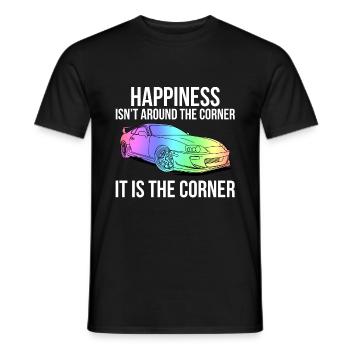 Happiness is the corner - Men's T-Shirt - black - Front - AI Model Male 178 light (178cm)