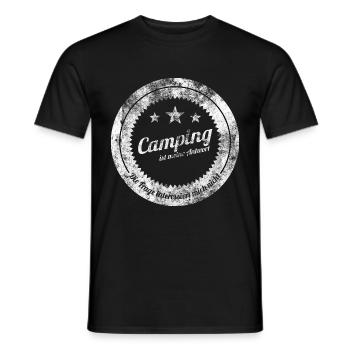 Camping - Männer T-Shirt - Schwarz - Vorne - AI Model Male 178 light (178cm)
