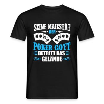 POKER GOTT / KARTEN / GAMBLE / HOBBY - Männer T-Shirt - Schwarz - Vorne - AI Model Male 178 light (178cm)