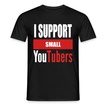 Ich unterstütze kleine Youtubers WHT PNG - Männer T-Shirt - Schwarz - Vorne - AI Model Male 178 light (178cm)