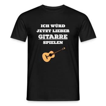 Gitarre - Gitarrist - E-Gitarre - Geschenk - Männer T-Shirt - Schwarz - Vorne - AI Model Male 178 light (178cm)