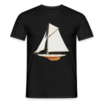 sailboat - Men's T-Shirt - black - Front - AI Model Male 178 light (178cm)