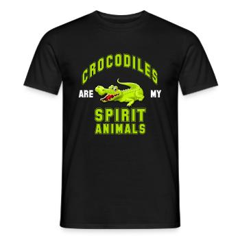 Crocodile, crocodile, dessin animé, crocodile, favori, animal - T-shirt homme - noir - Devant - AI Model Male 178 light (178cm)