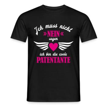 Ich muss nicht nein sagen ich bin die Patentante - Männer T-Shirt - Schwarz - Vorne - AI Model Male 178 light (178cm)