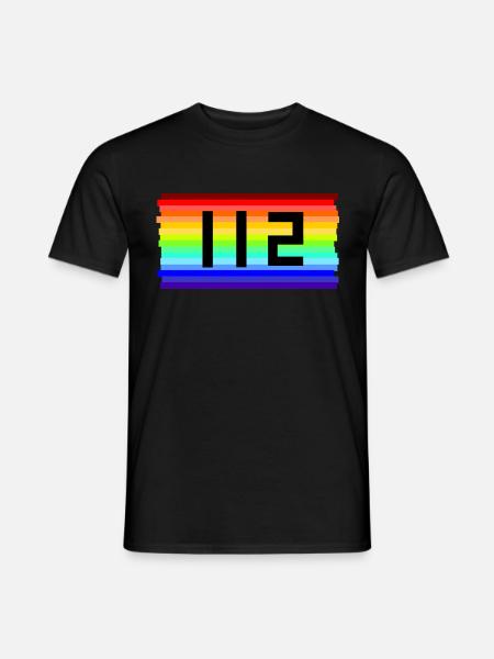 112-Regenbogen - Männer T-Shirt - Schwarz