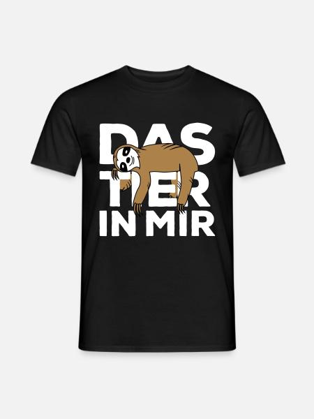 Raise the animal in me Faultier - Men's T-Shirt - black