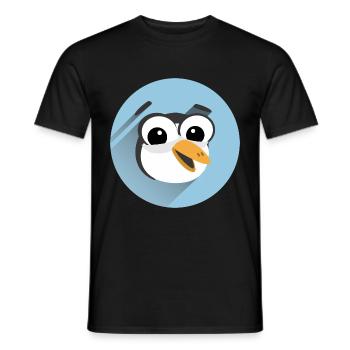 Funny Penguin Face - Men's T-Shirt - black - Front - AI Model Male 178 light (178cm)