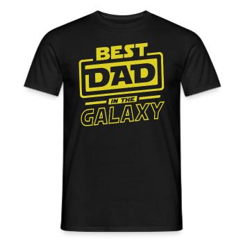 Father's Day Tshirt - Best Dad in the Galaxy - T-shirt homme - noir - Devant - AI Model Male 178 light (178cm)