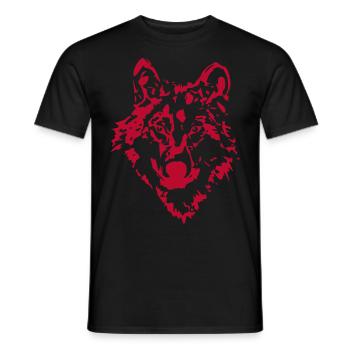 Wolf Animal Drawing - Men's T-Shirt - black - Front - AI Model Male 178 light (178cm)