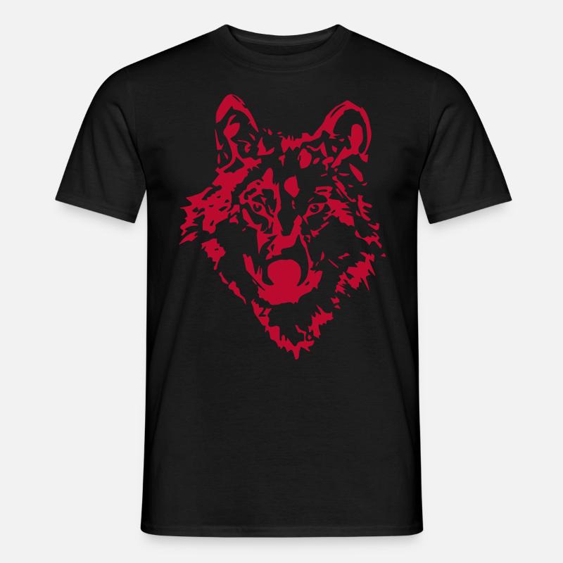 Wolf Tier Zeichnung - Männer T-Shirt - Schwarz