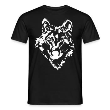 Wolf Sketch Drawing - Men's T-Shirt - black - Front - AI Model Male 178 light (178cm)