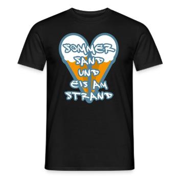 Sommer Sand Eis am Strand - Männer T-Shirt - Schwarz - Vorne - AI Model Male 178 light (178cm)