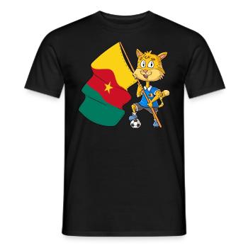 Kamerunische Fan Katze - Männer T-Shirt - Schwarz - Vorne - AI Model Male 178 light (178cm)