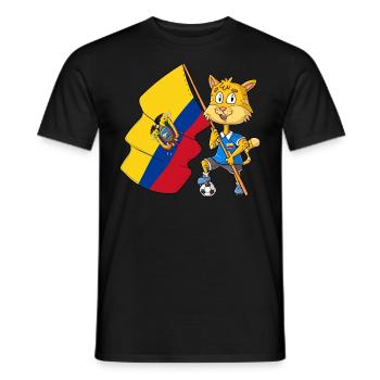 Ecuador Fan Cat - Men's T-Shirt - black - Front - AI Model Male 178 light (178cm)