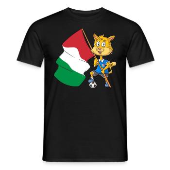 Chat fan italien - T-shirt homme - noir - Devant - AI Model Male 178 light (178cm)