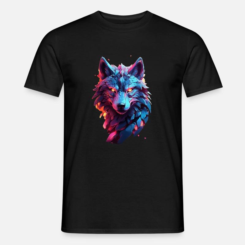 Wolf - Männer T-Shirt - Schwarz