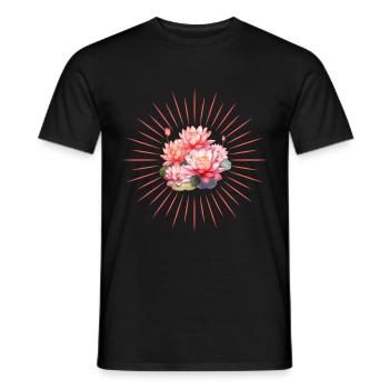 Yoga mit Strahlen Energie - Männer T-Shirt - Schwarz - Vorne - AI Model Male 178 light (178cm)