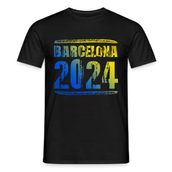 Barcelona 2024 Bunt Urlaub - Männer T-Shirt - Schwarz - Vorne - AI Model Male 178 light (178cm)