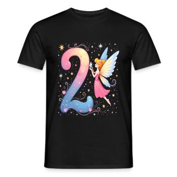 Douce Fée 2ème Anniversaire pour les filles - T-shirt homme - noir - Devant - AI Model Male 178 light (178cm)
