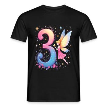 Douce Fée 3ème anniversaire pour les filles - T-shirt homme - noir - Devant - AI Model Male 178 light (178cm)