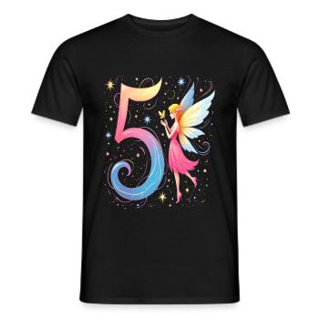 Douce Fée 5ème Anniversaire pour les filles - T-shirt homme - noir - Devant - AI Model Male 178 light (178cm)