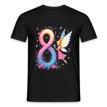 Sweet Fairy 8th Birthday for Girls - Men's T-Shirt - black - Front - AI Model Male 178 light (178cm)