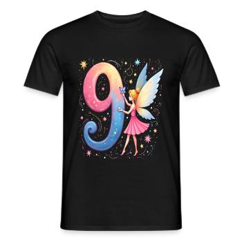 Douce Fée 9ème Anniversaire pour les filles - T-shirt homme - noir - Devant - AI Model Male 178 light (178cm)