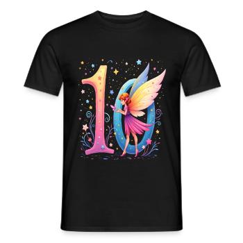 Douce Fée 10e anniversaire pour les filles - T-shirt homme - noir - Devant - AI Model Male 178 light (178cm)