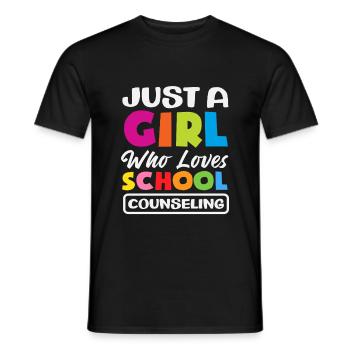 Just a girl who loves school counseling - Men's T-Shirt - black - Front - AI Model Male 178 light (178cm)