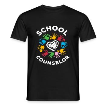 Schulberater Herz Handabdrücke - Männer T-Shirt - Schwarz - Vorne - AI Model Male 178 light (178cm)